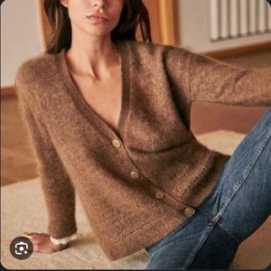 Sezane Charles Jumper Cardigan in Brown EUC